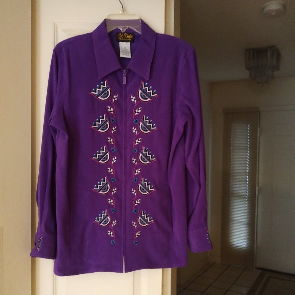 Bob Mackie Purple Embroidered Jacket - M